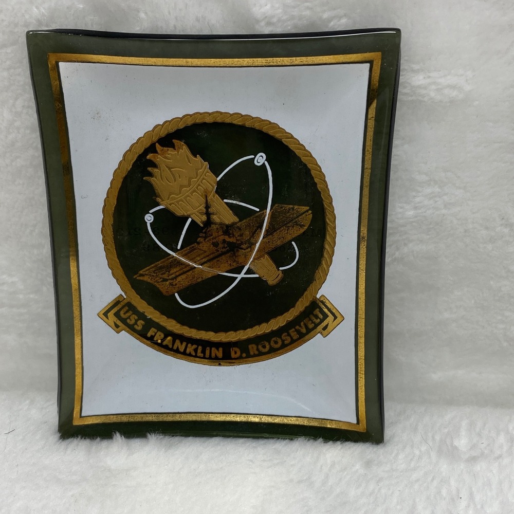 VTG USS Franklin D Roosevelt Ashtray Houze‎ Art CC-89 Nuclear Ship Military